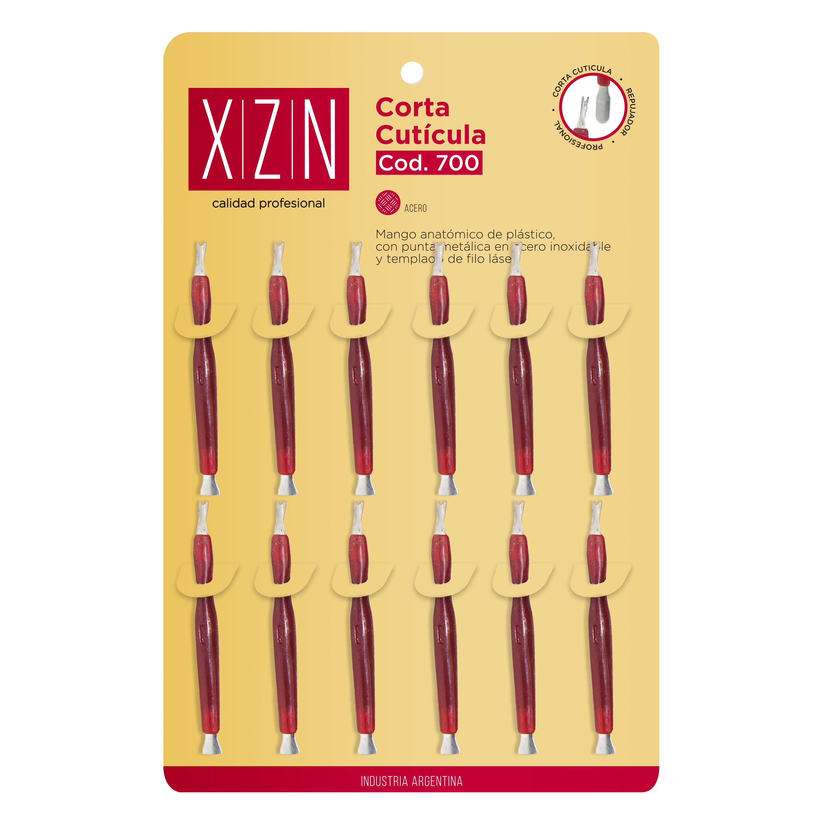 XZN CORTA-CUTICULA Y REPUJADOR  X 12 U.