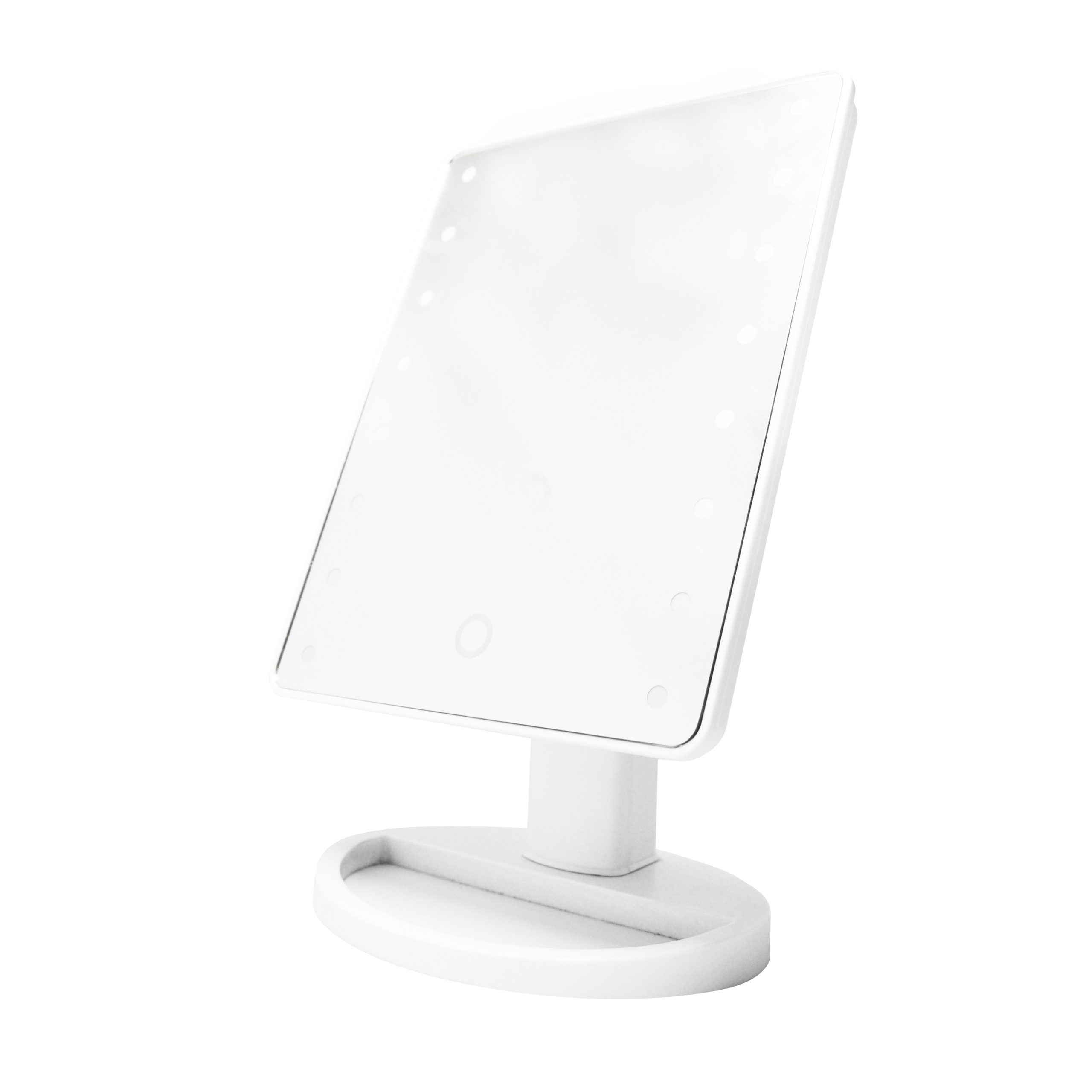 ESPEJO LED (16 LUCES) A PILA (BLANCO Y NEGRO)