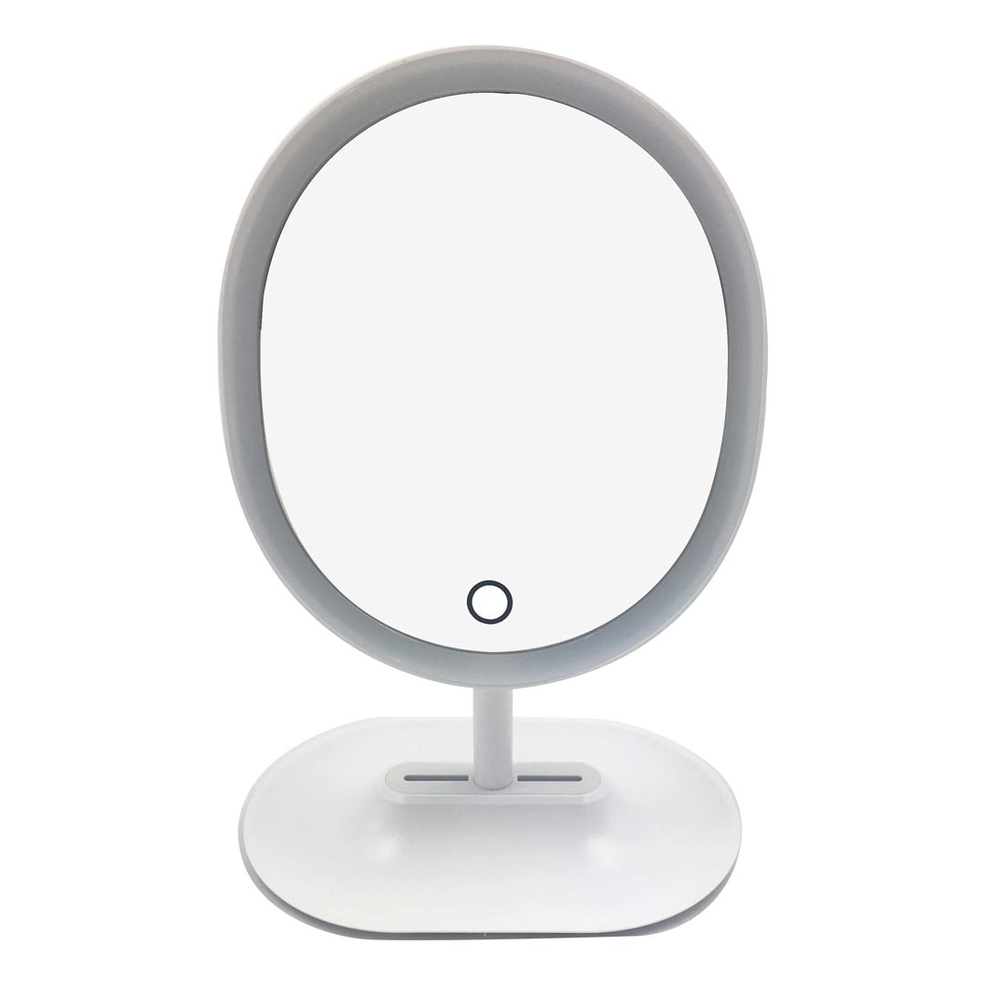 ESPEJO LED 18.8 X 30 CM BLANCO Y ROSA