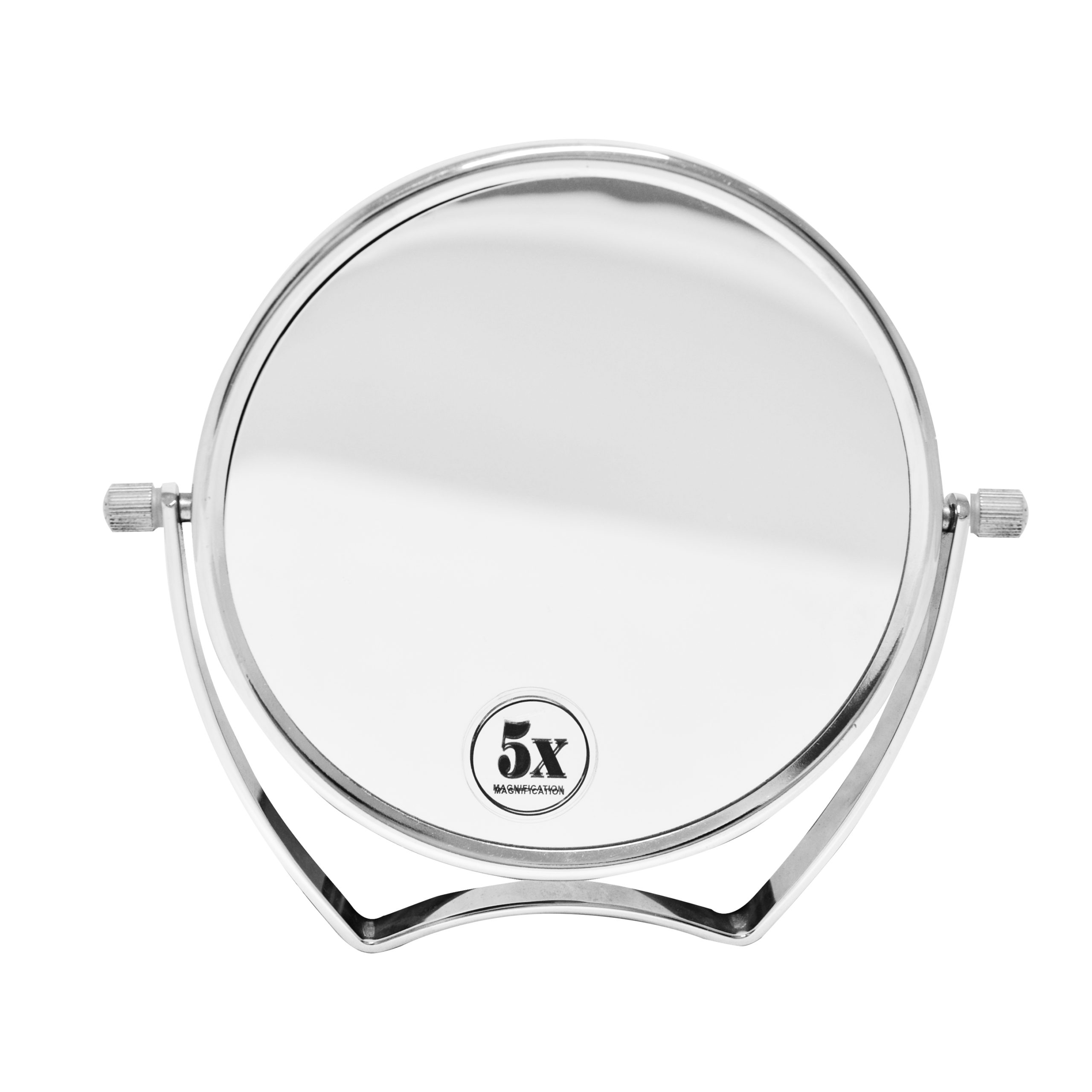 ESPEJO METAL REDONDO C/PIE  5X