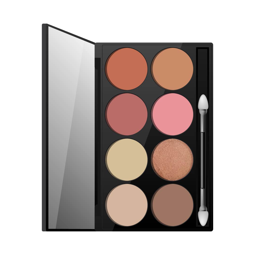 XULU PALETA ILUMINADORES Y RUBORES X 8 C/ESPEJO