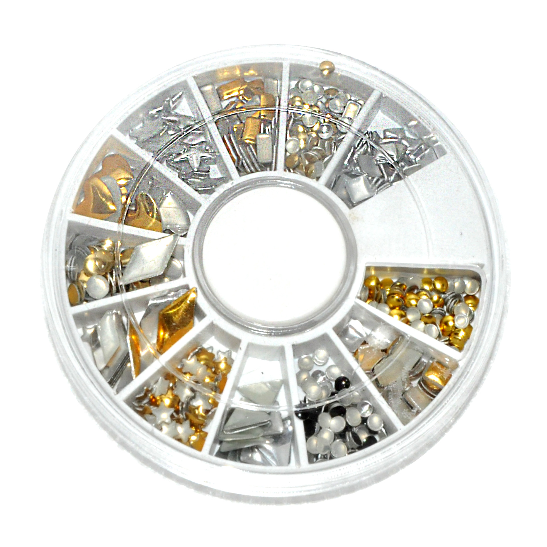 DECORACION UÑAS METAL DORADO/PLATA  RUEDITA