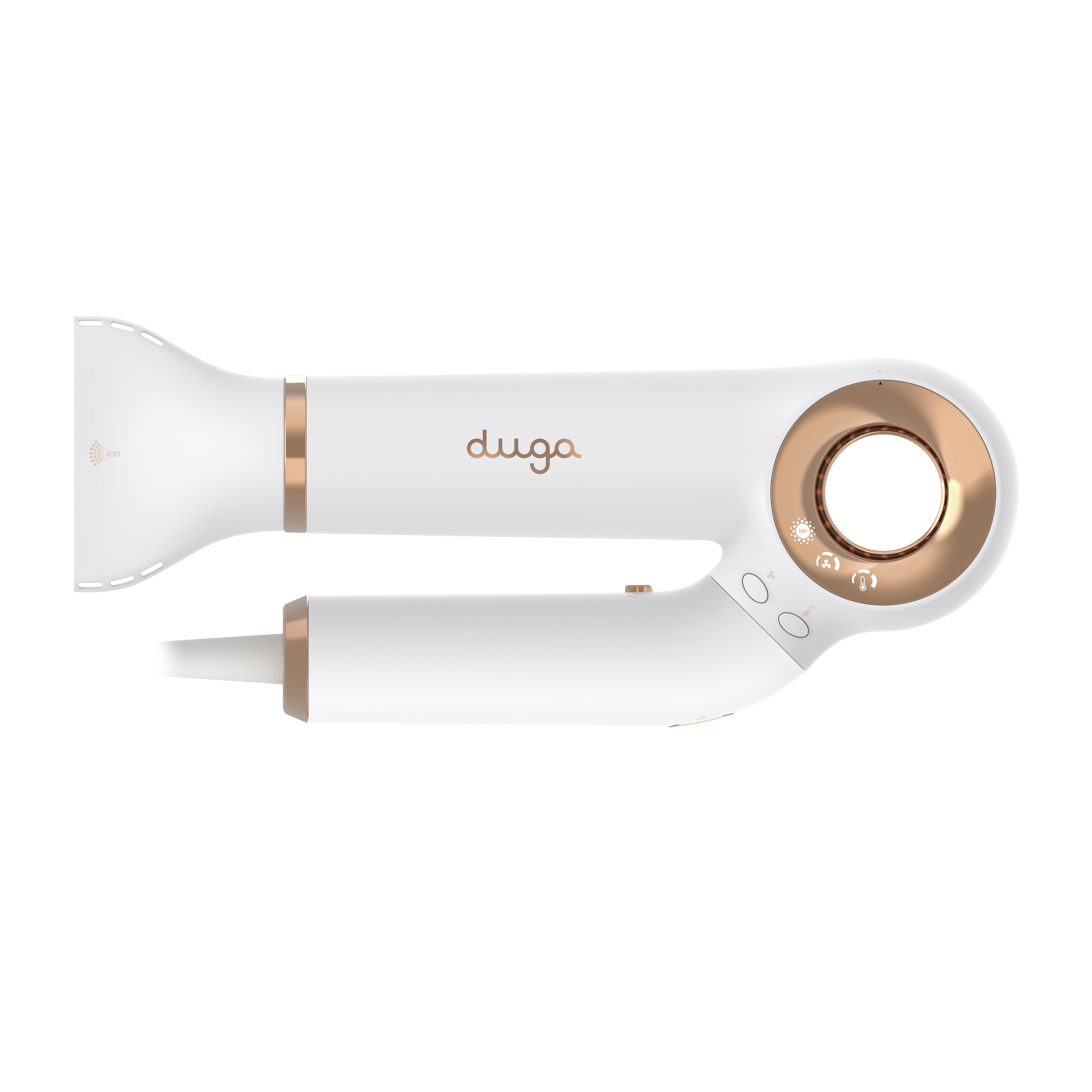 DUGA SECADOR COMPACT IONIC BLANCO Y DORADO