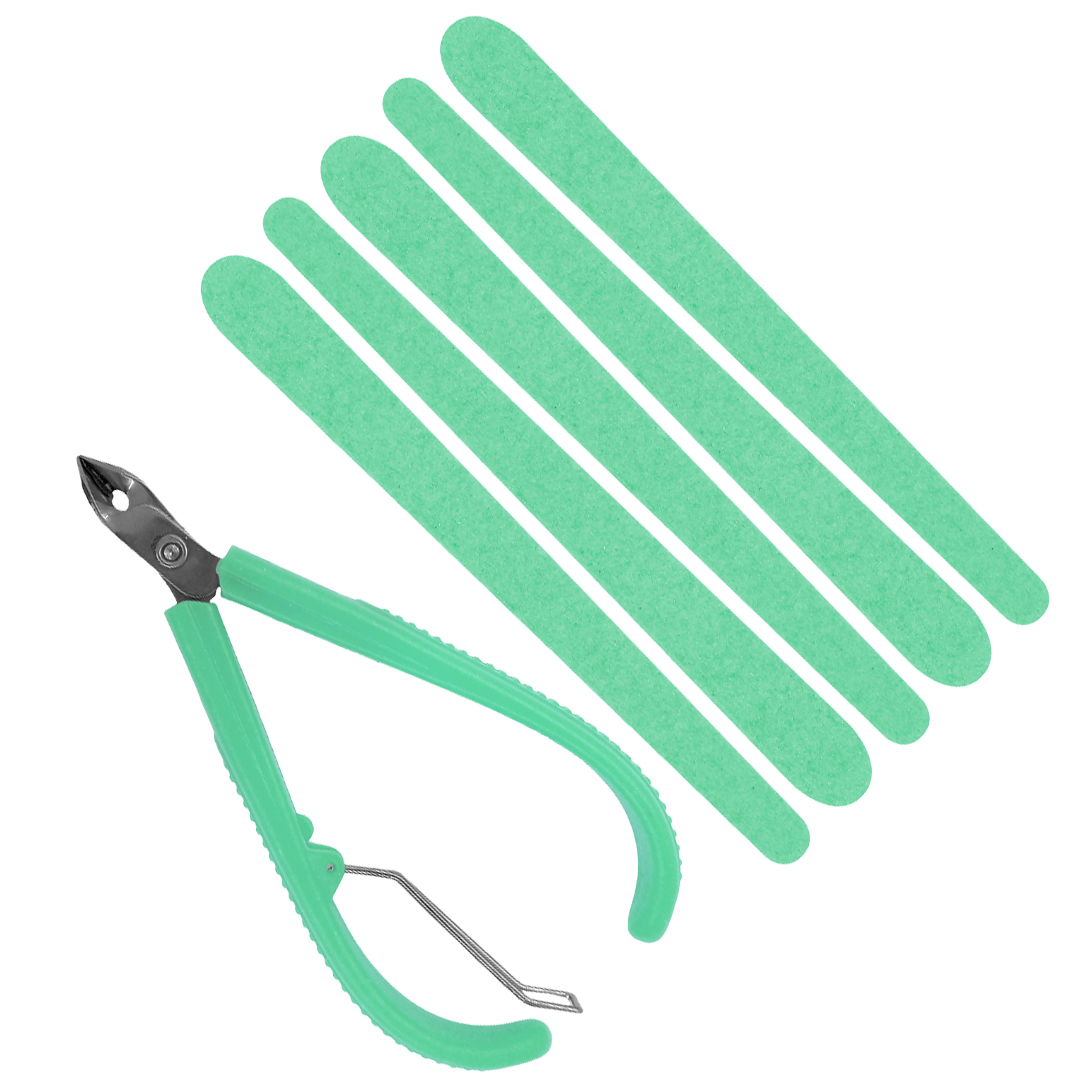 ALICATE PARA CUTICULAS C/ 5 LIMAS CELESTE / VERDE