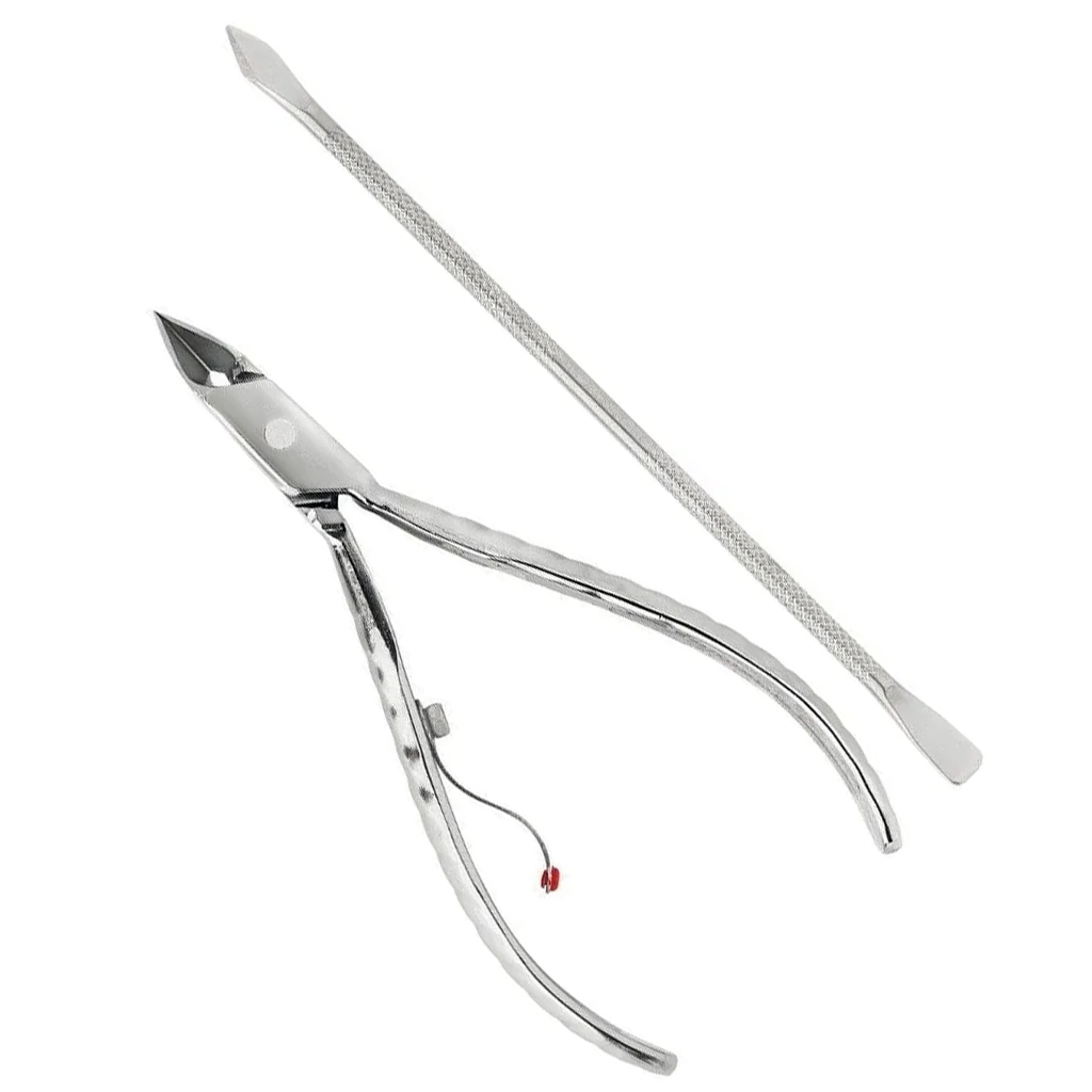 MUNDIAL ALICATE CUTICULA + REPUJADOR  PREMIUM