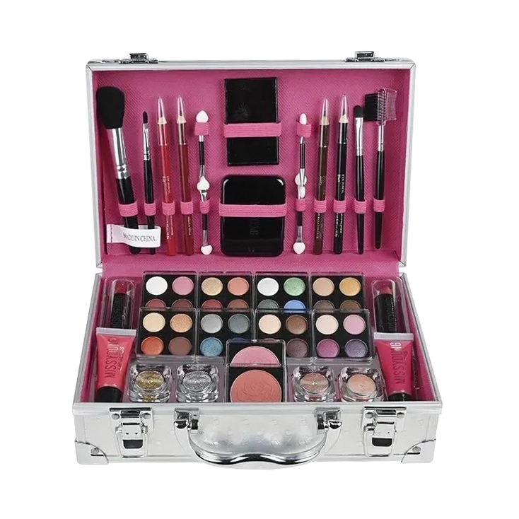 MALETIN CON MAQUILLAJE ROSA / PLATA