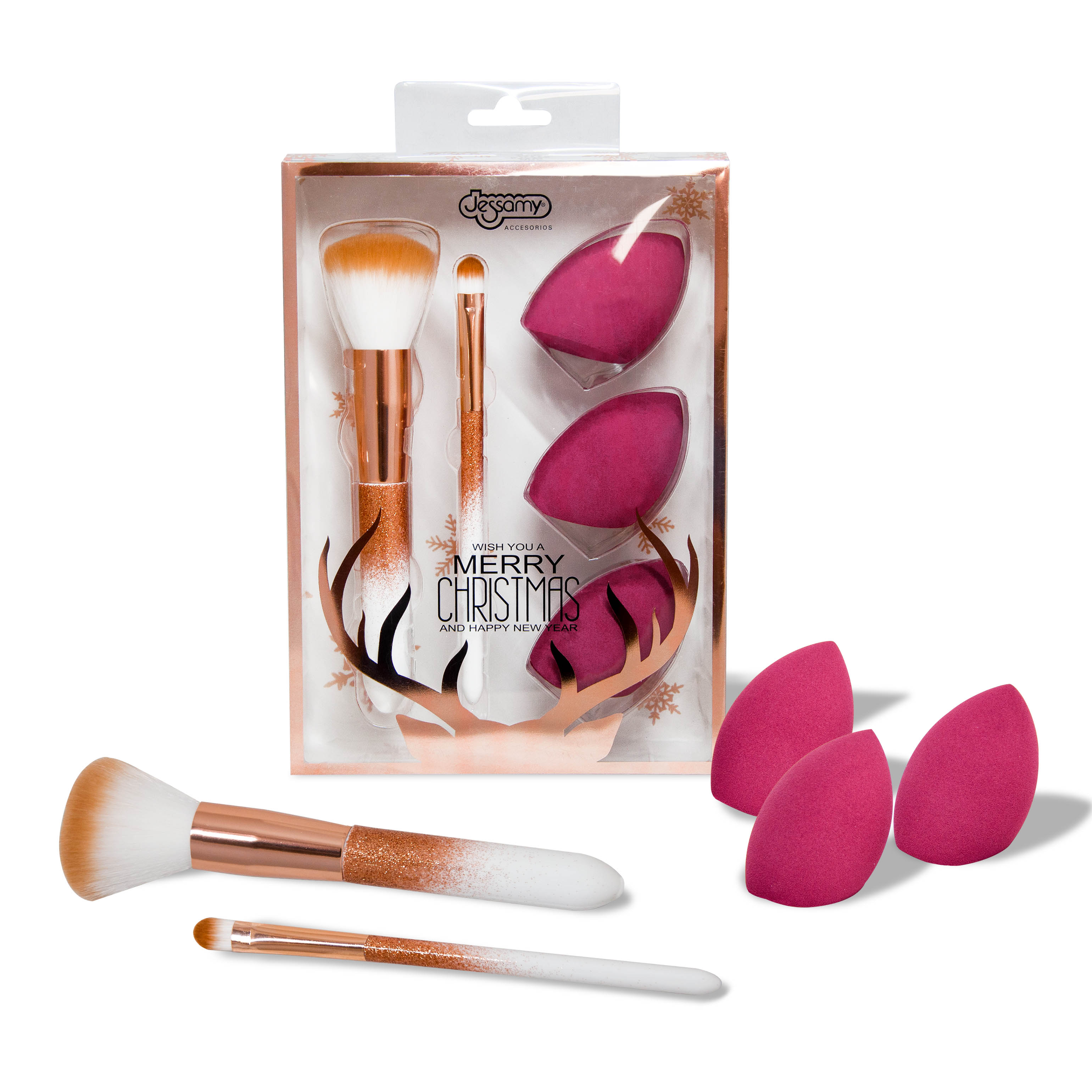 SET NAVIDAD CON 2 PINCELES + 3 CISNES