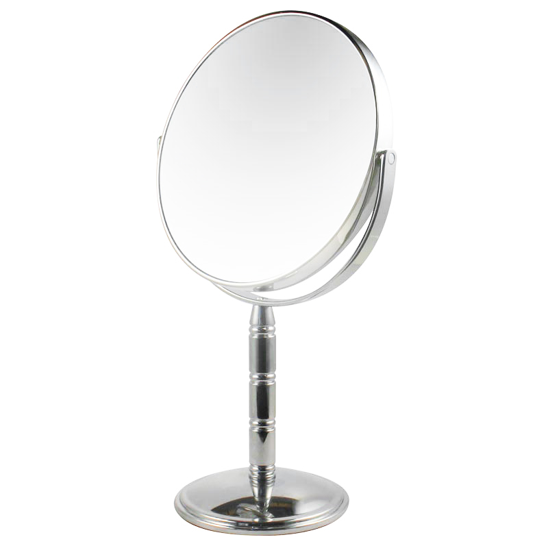 ESPEJO DE METAL C/PIE REDONDO 7X.