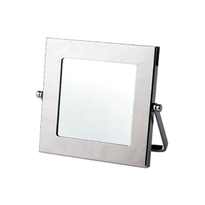 ESPEJO METAL CUADRADO C/APOYO 12.5 CM