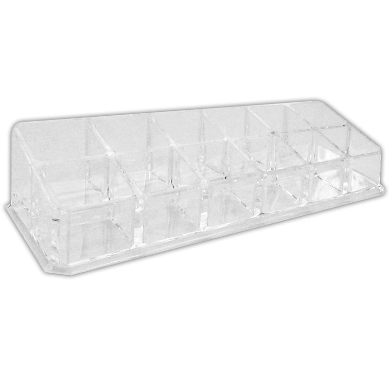 ORGANIZADOR ACRILICO LABIALES 12 DIVISIONES.