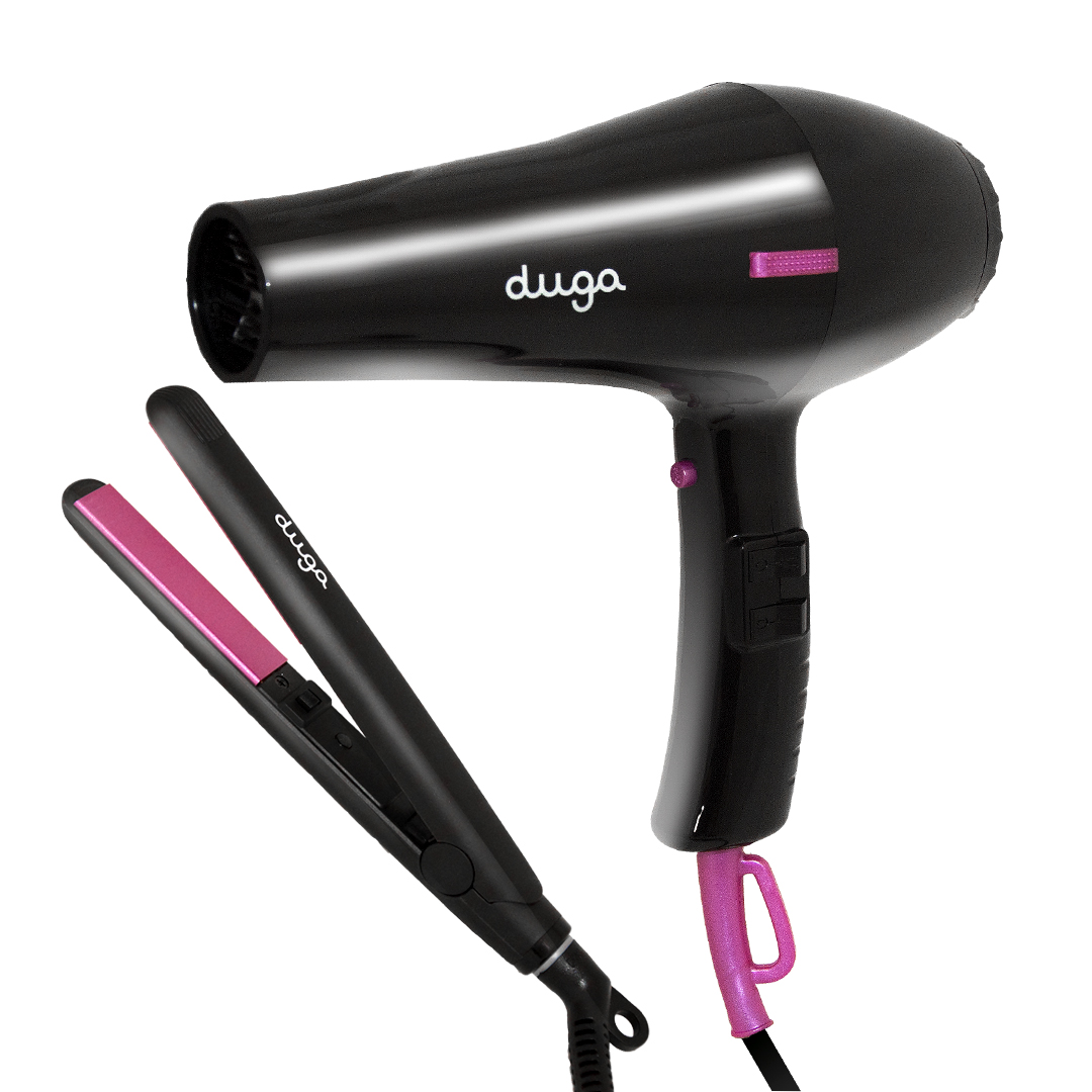 DUGA KIT SECADOR + PLANCHA MINI NEGRO