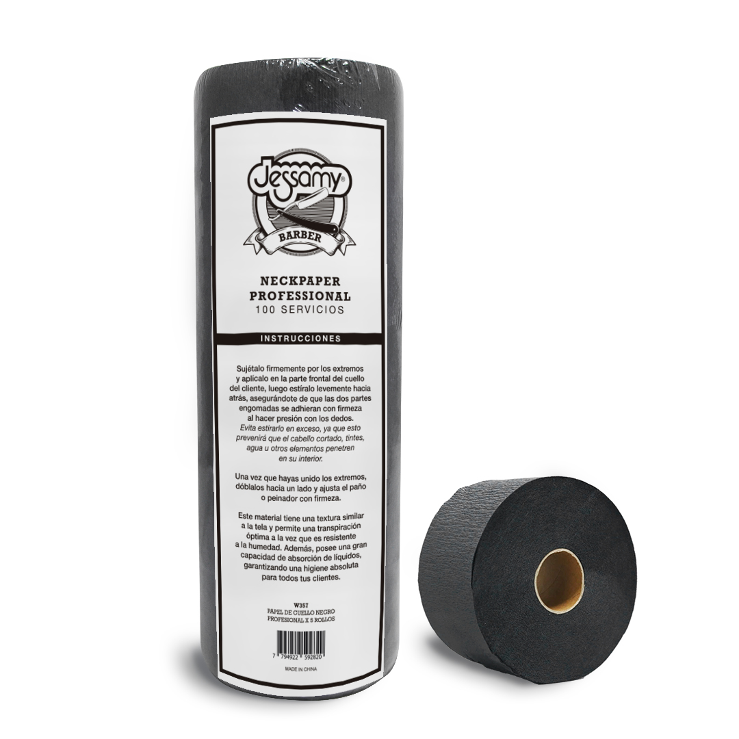 PAPEL CUELLO CREPPE NEGRO X 5 ROLLOS