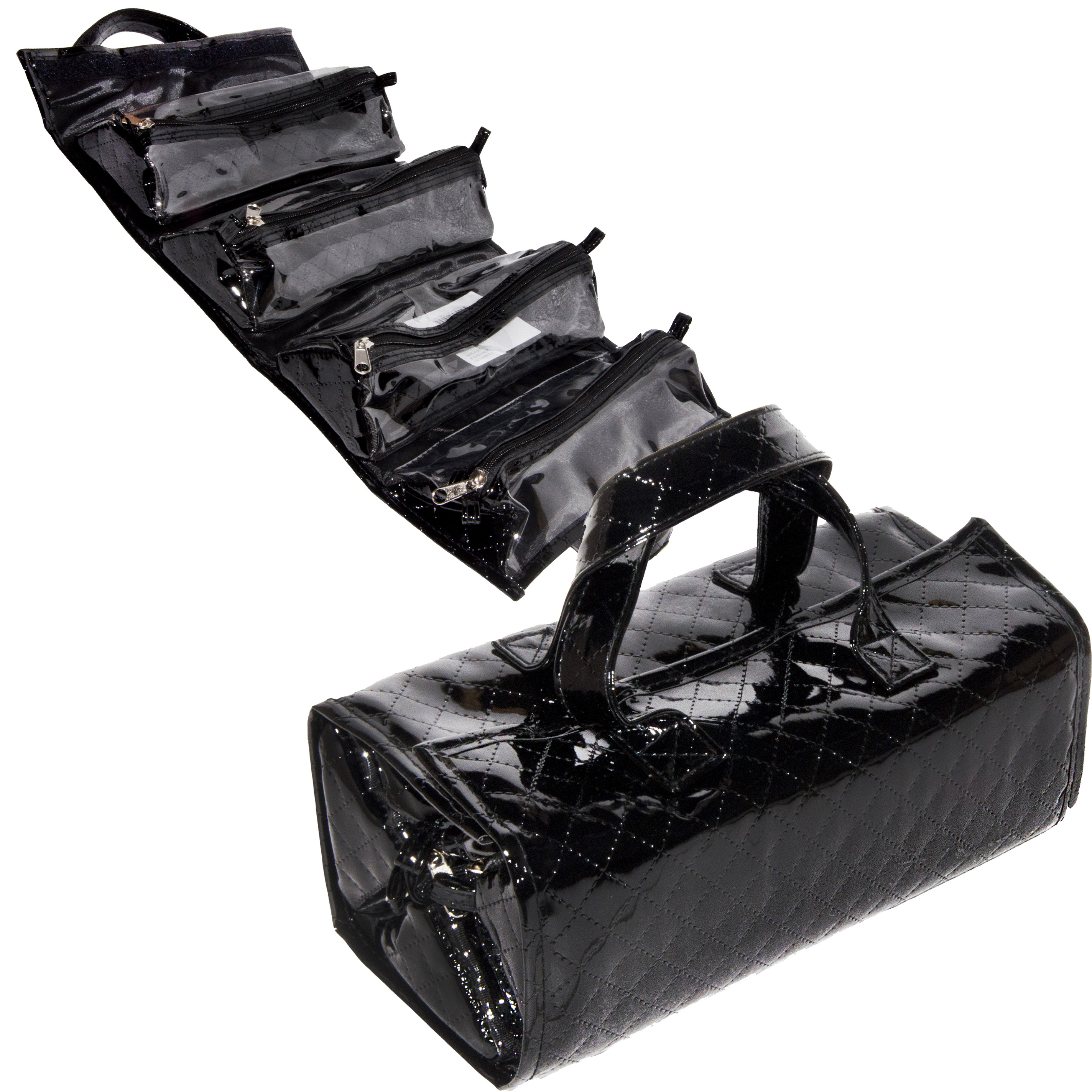 MALETIN CHICO NEGRO CROCO C/ 4 DIVISIONES