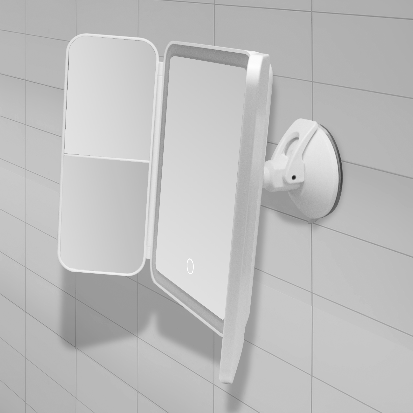 ESPEJO LED RECTANGULAR CON SOPAPA 18X14.5X7 CM