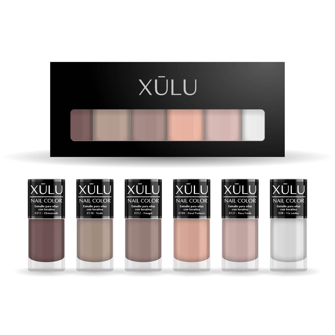 XULU ESMALTES PACK X 6 NUDE