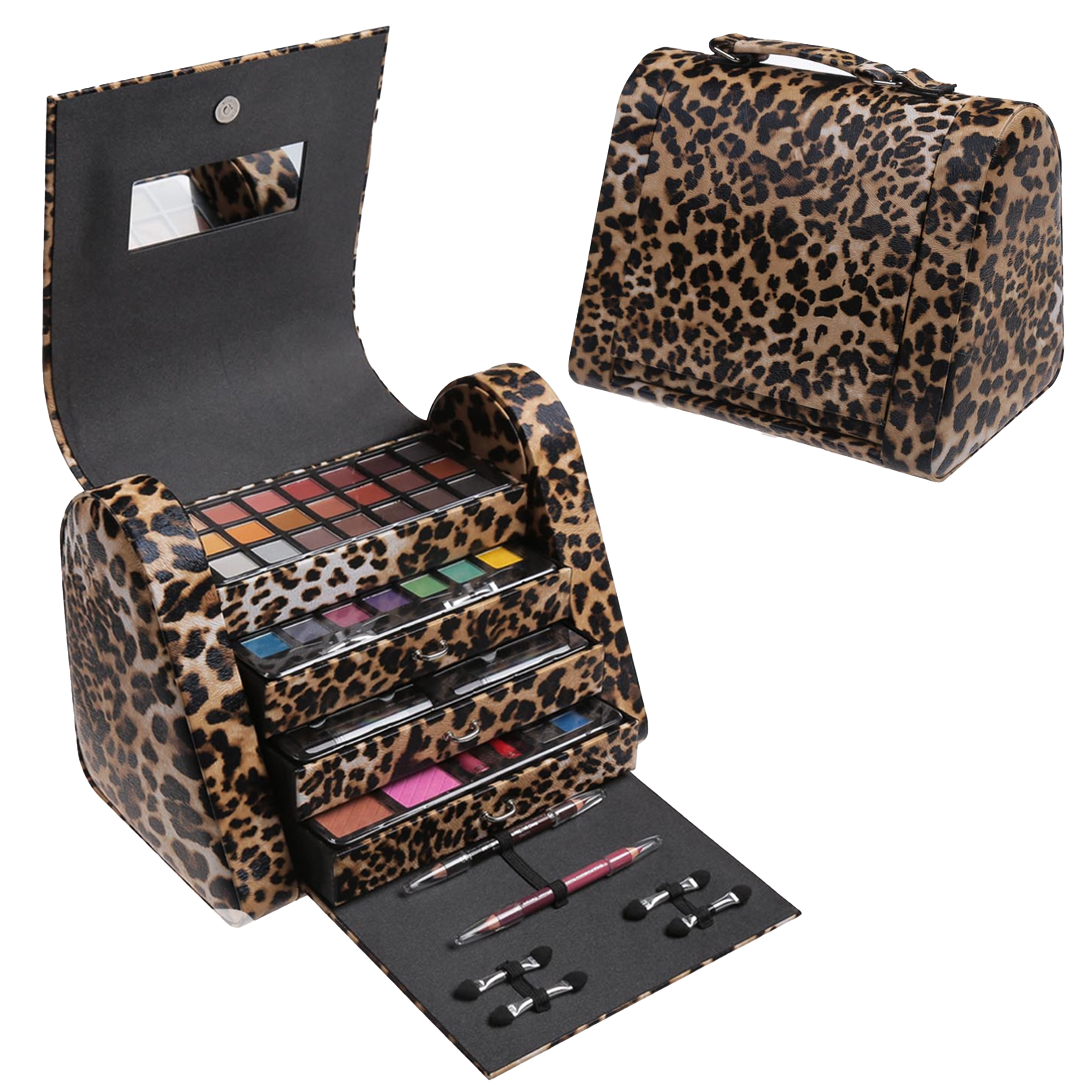 SET DE COSMETICOS VALIJA LEOPARDO