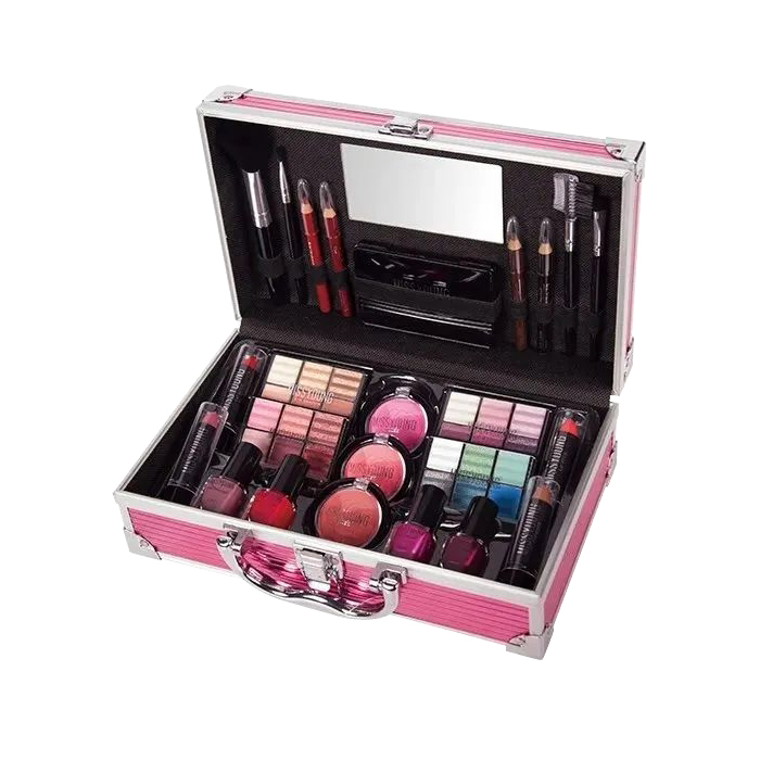 MALETIN CON MAQUILLAJE ROSA / PLATA