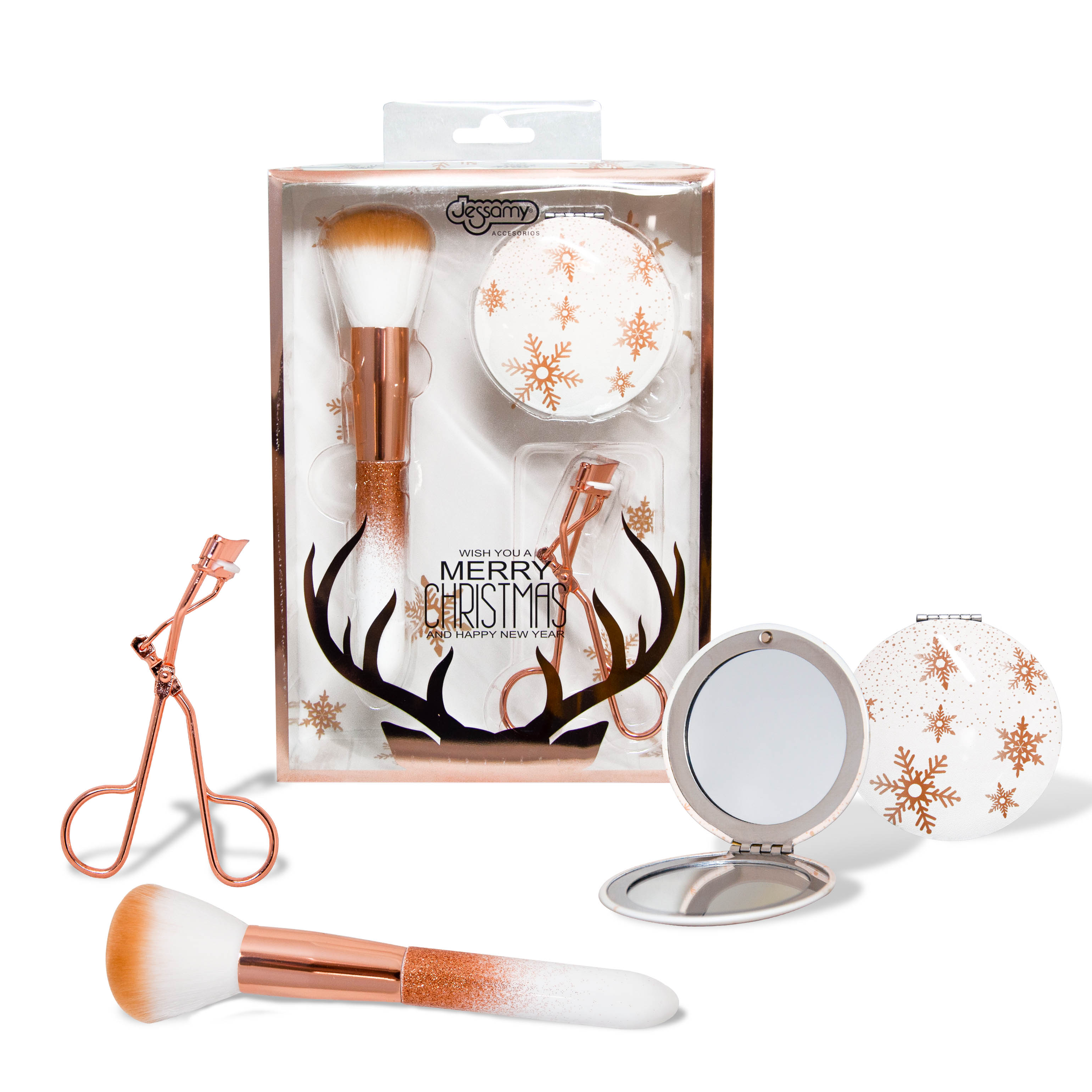 SET NAVIDAD CON BROCHA + ARQUEADOR + ESPEJO